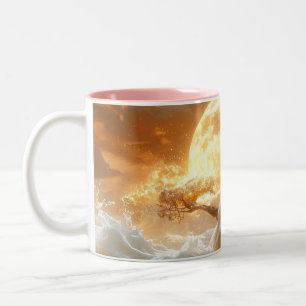 Cockatoo Parrot Fantasy Dreamscape Two-Tone Coffee Mug