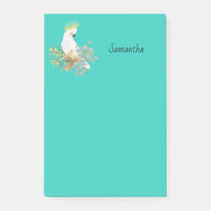 Cockatoo Parrot Personalised Post-it Notes
