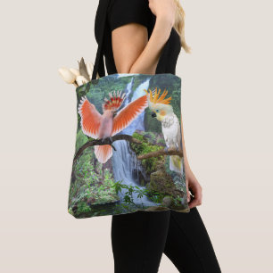COCKATOO PARROTS IN PARADISE TOTE BAG