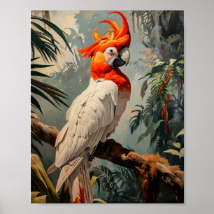 Cockatoo Portrait Vintage Poster