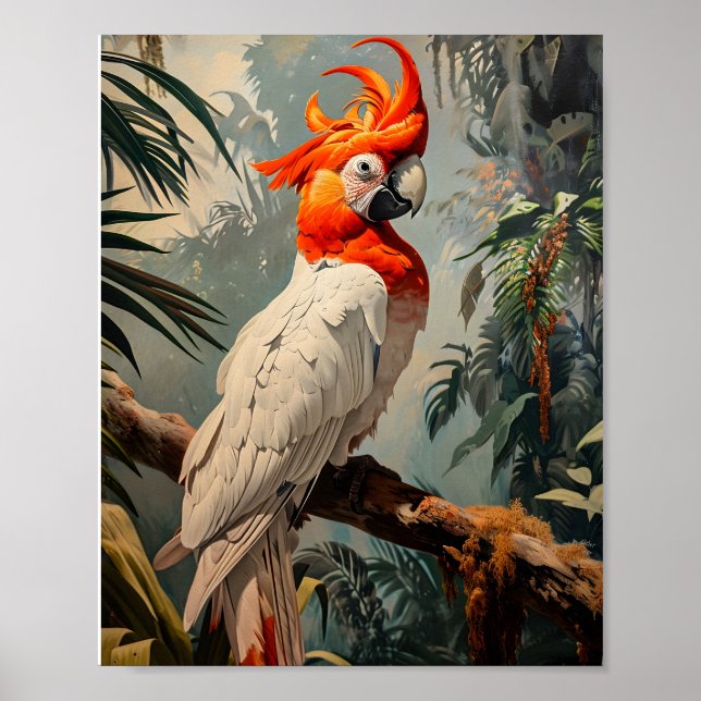 Cockatoo Portrait Vintage Poster (Front)
