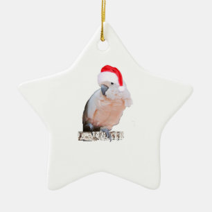 Cockatoo Santa Ceramic Ornament