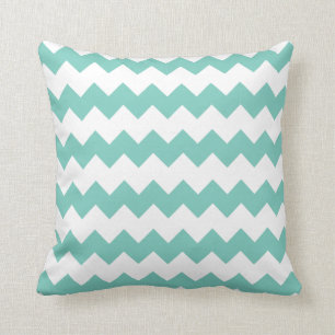 Cockatoo Turquoise Block Chevron Pillow