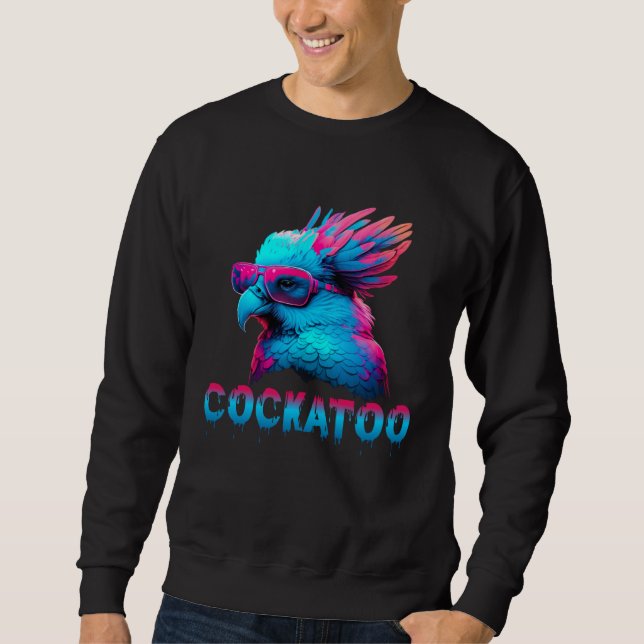 Cockatoo with Sunglasses 80s style for a Cockatoo  Sweatshirt (Front)