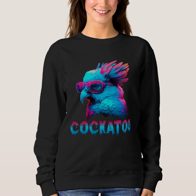 Cockatoo with Sunglasses 80s style for a Cockatoo  Sweatshirt (Front)