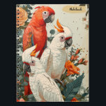 Cockatoos vintage  notebook<br><div class="desc">"Dive into a world of whimsical nostalgia with our Vintage Cockatoo Notebook cover. The cover art features a delightful array of cockatoos, capturing the elegance and charm of these exotic birds. Each feathered friend invites you to embark on a journey of creative expression within the notebook's pages. The vintage-inspired design...</div>