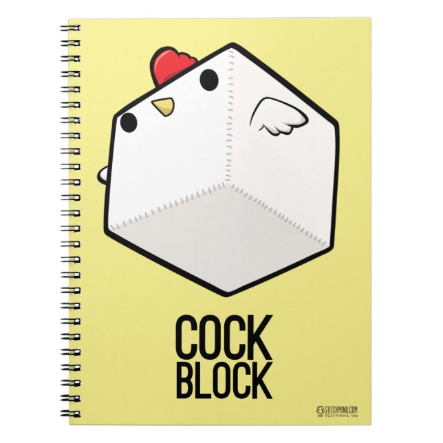 Cockblock notepad cute chicken joke notebook (Front)