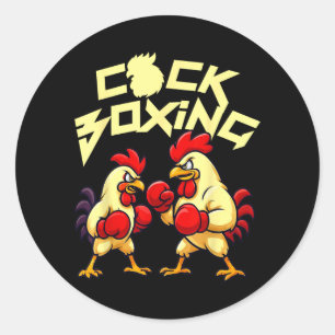 CockBoxing Funny Roosters Boxing Thai Kickboxing Classic Round Sticker