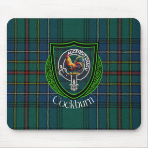 Cockburn Scottish Clan Tartan & Crest Mouse Pad