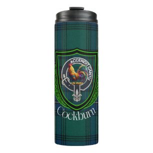 Cockburn Scottish Clan Tartan & Crest Thermal Tumbler