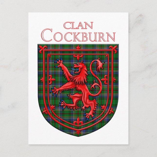 Cockburn Tartan Scottish Plaid Lion Rampant Postcard (Front)