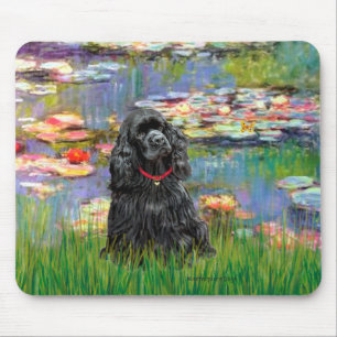 Cocker (black) - Lilies 2 Mouse Pad