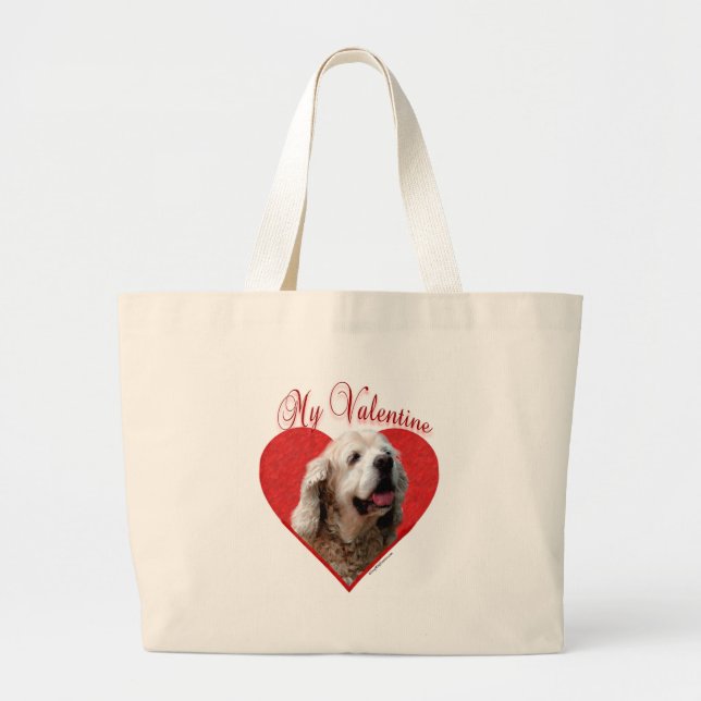 Cocker(buff) Valentine Large Tote Bag (Front)