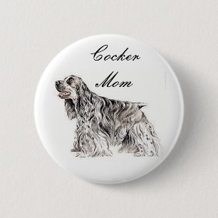 Cocker Mum, American Cocker Spaniel Button