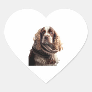 Cocker scarf heart sticker