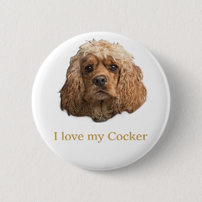 Cocker spaniel   6 cm round badge (Front)