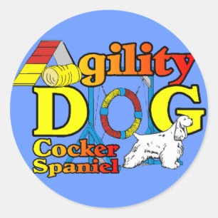 Cocker Spaniel Agility Gifts Classic Round Sticker