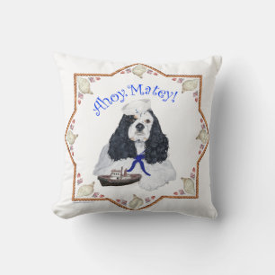 Cocker Spaniel Ahoy Matey Throw Pillow