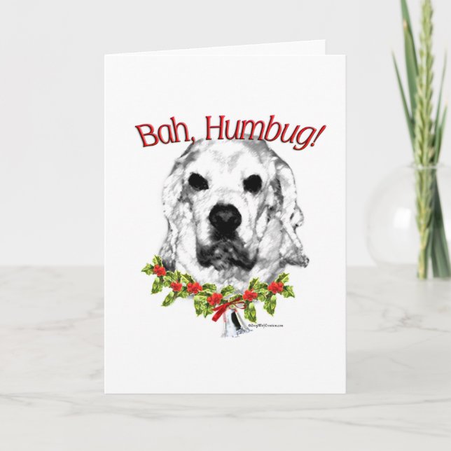 Cocker Spaniel Bah Humbug Holiday Card (Front)