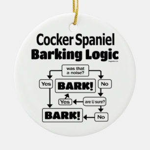 Cocker Spaniel Barking Logic Ceramic Ornament