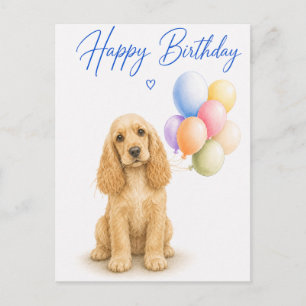 Cocker Spaniel Birthday Postcard