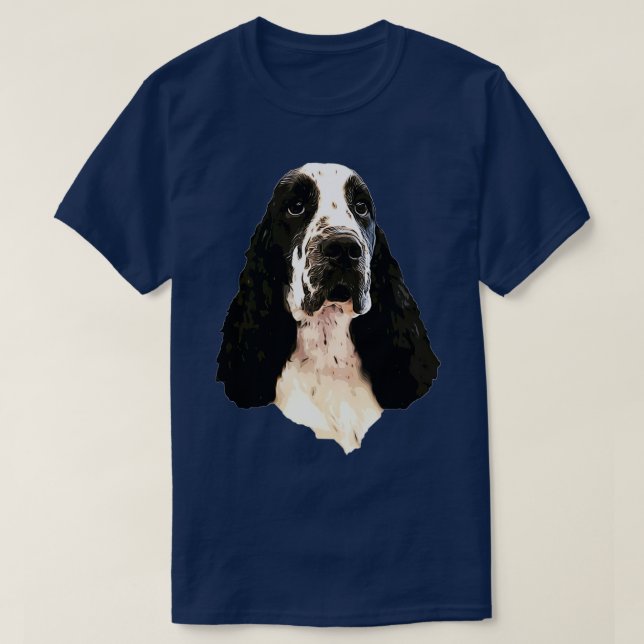 Cocker Spaniel Black and White Beauty  T-Shirt (Design Front)