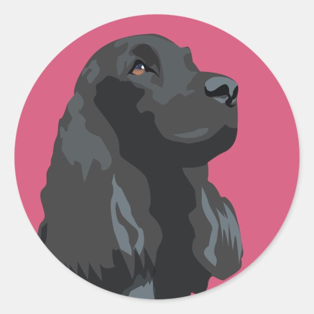 Cocker Spaniel - Black - Basic Breed Templates Classic Round Sticker (Front)