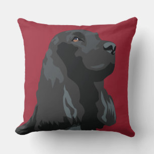 Cocker Spaniel - Black - Basic Breed Templates Cushion