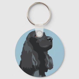Cocker Spaniel - Black - Basic Breed Templates Key Ring