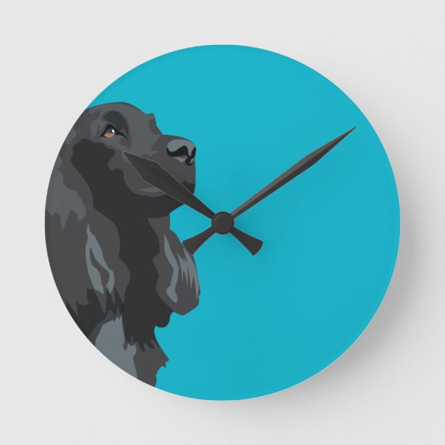 Cocker Spaniel - Black - Basic Breed Templates Round Clock (Front)