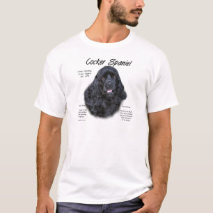Cocker Spaniel (black) History Design T-Shirt