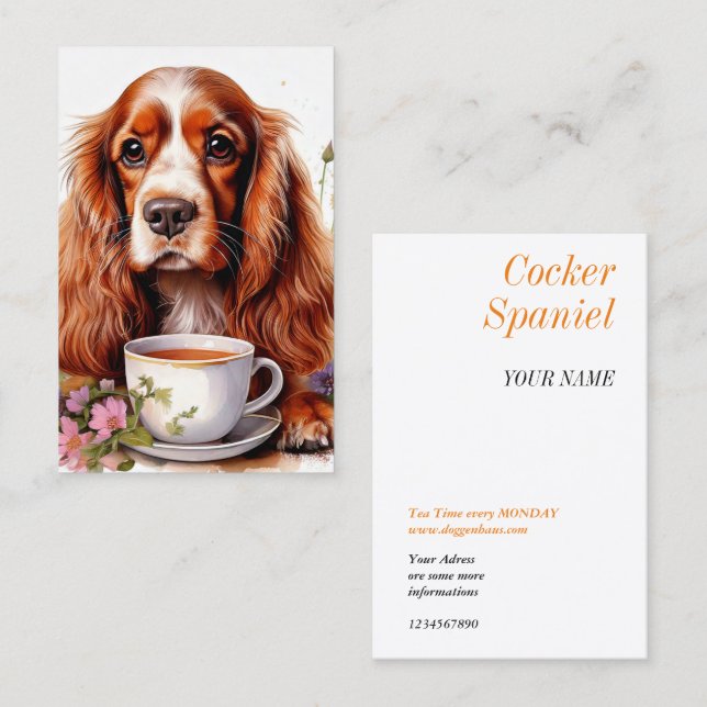Cocker Spaniel black white Business Card (Front/Back)