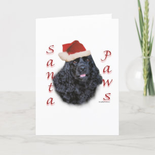 Cocker Spaniel (blk) Santa Paws Holiday Card