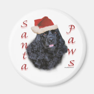 Cocker Spaniel (blk) Santa Paws Magnet