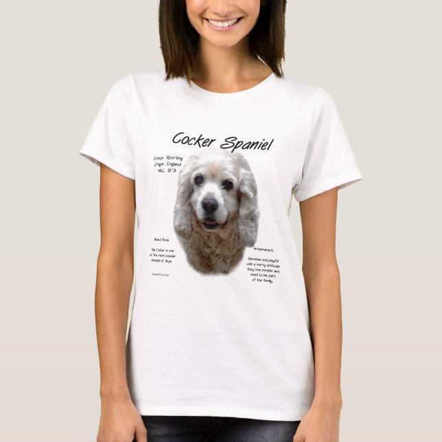 Cocker Spaniel (buff) History Design T-Shirt (Front)
