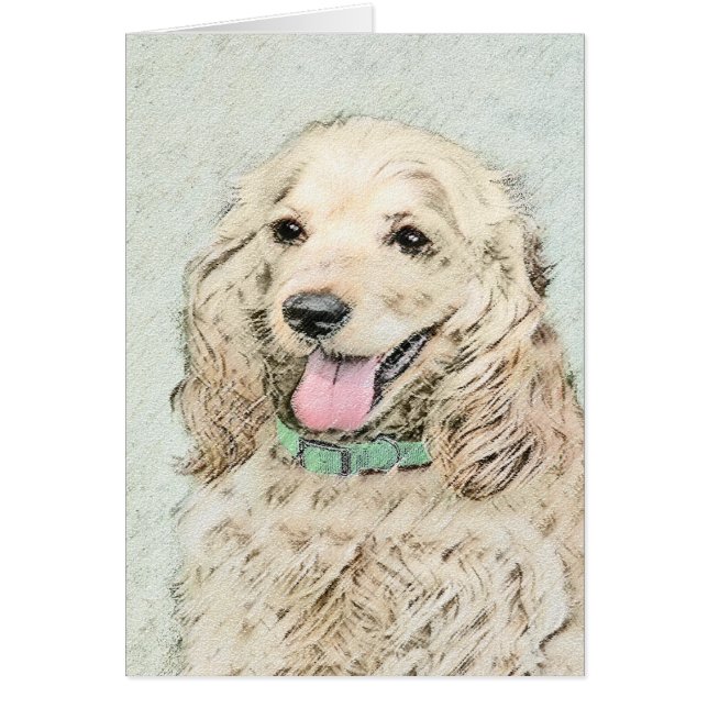 Cocker Spaniel Buff Painting - Original Dog Art (Front)
