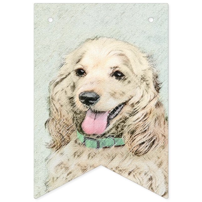 Cocker Spaniel Buff Painting - Original Dog Art Bunting (First Flag)