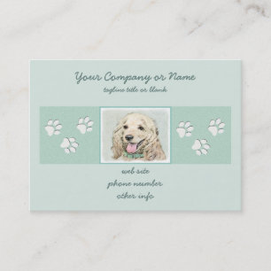 Cocker Spaniel Buff Painting - Original Dog Art Business Card