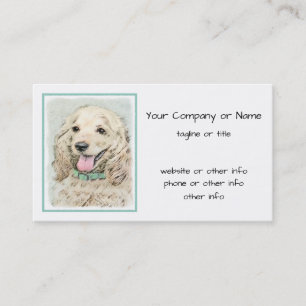 Cocker Spaniel Buff Painting - Original Dog Art Business Card