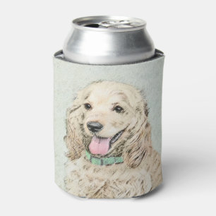 Cocker Spaniel Buff Painting - Original Dog Art Can Cooler