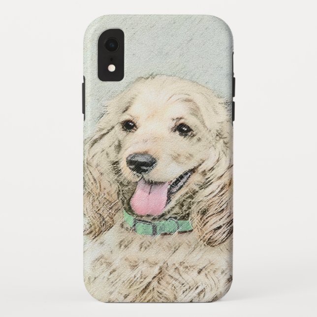 Cocker Spaniel Buff Painting - Original Dog Art Case-Mate iPhone Case (Back)