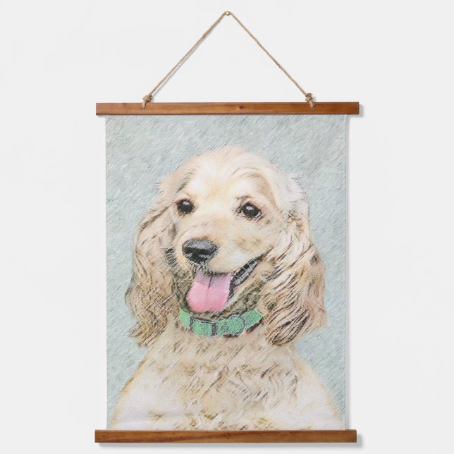 Cocker Spaniel Buff Painting - Original Dog Art Hanging Tapestry (Front)