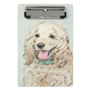 Cocker Spaniel Buff Painting - Original Dog Art Mini Clipboard