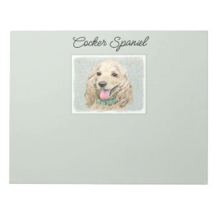Cocker Spaniel Buff Painting - Original Dog Art Notepad