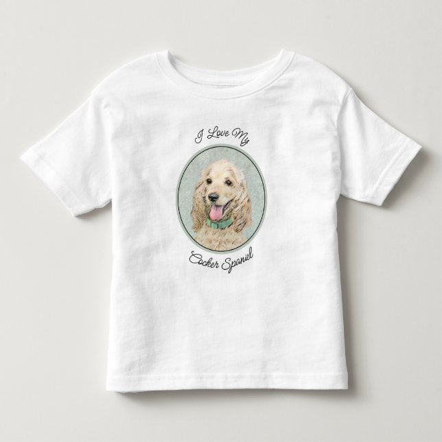 Cocker Spaniel Buff Painting - Original Dog Art Toddler T-Shirt (Front)