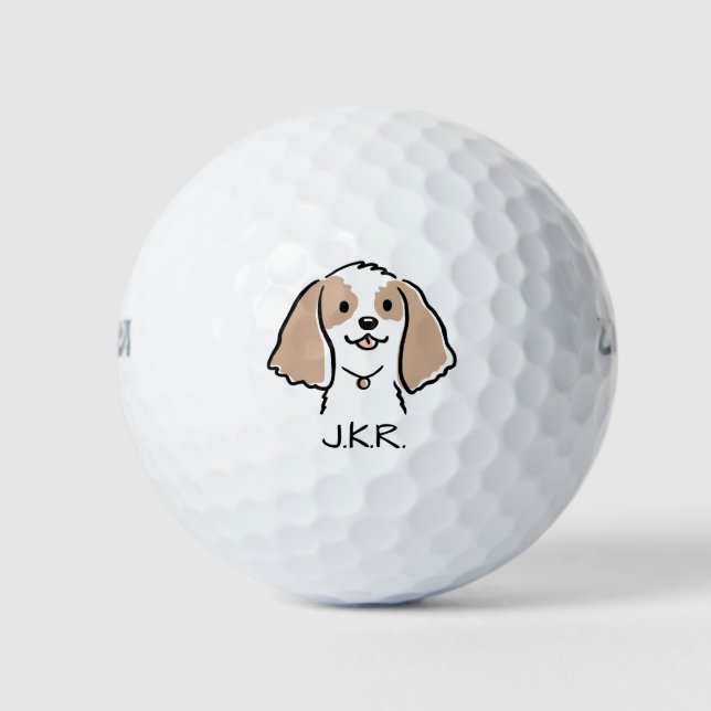 Cocker Spaniel Cartoon Dog Golf Balls (Front)