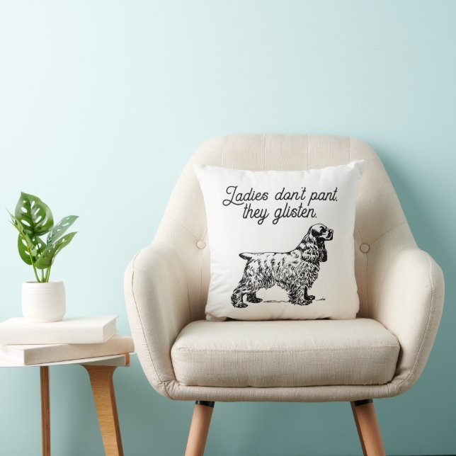 Cocker Spaniel Cartoon with Funny Pet Joke Cushion (Chair)