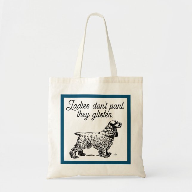 Cocker Spaniel Cartoon with Funny Pet Joke Tote Bag (Front)