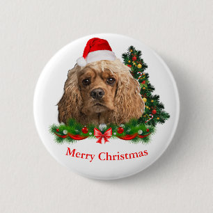 Cocker spaniel Christmas 6 Cm Round Badge