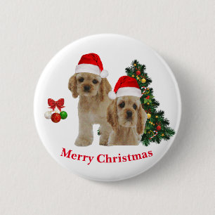 Cocker spaniel Christmas 6 Cm Round Badge